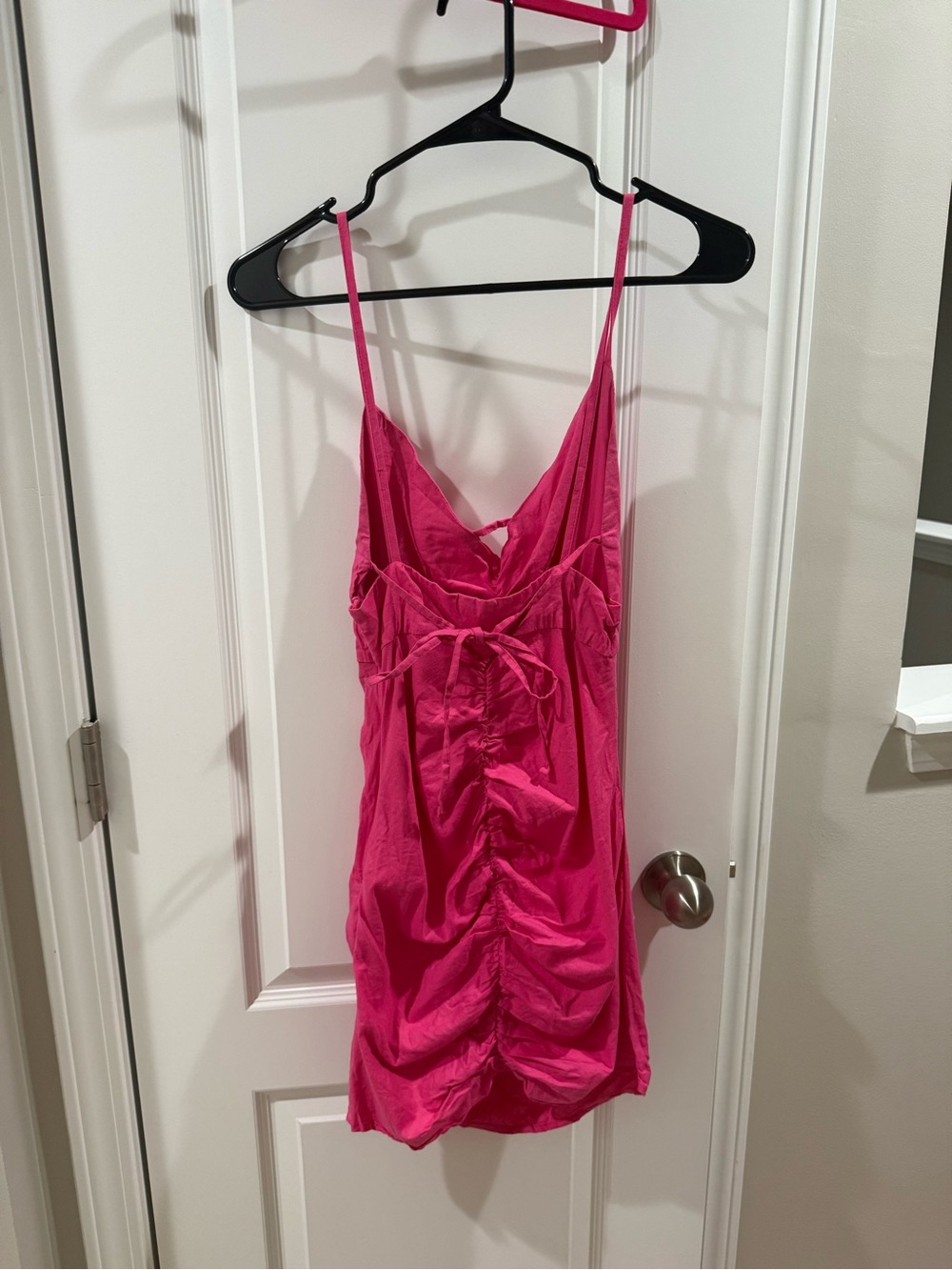 Zara Hot Pink Ruched Mini Dress - Picture 5 of 5